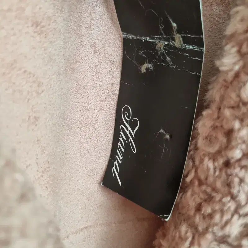 HIAND ハイアンド ピンク ボアファー ショートコート F ブークレ 人造 シープスキン プチプラ ロングコート 