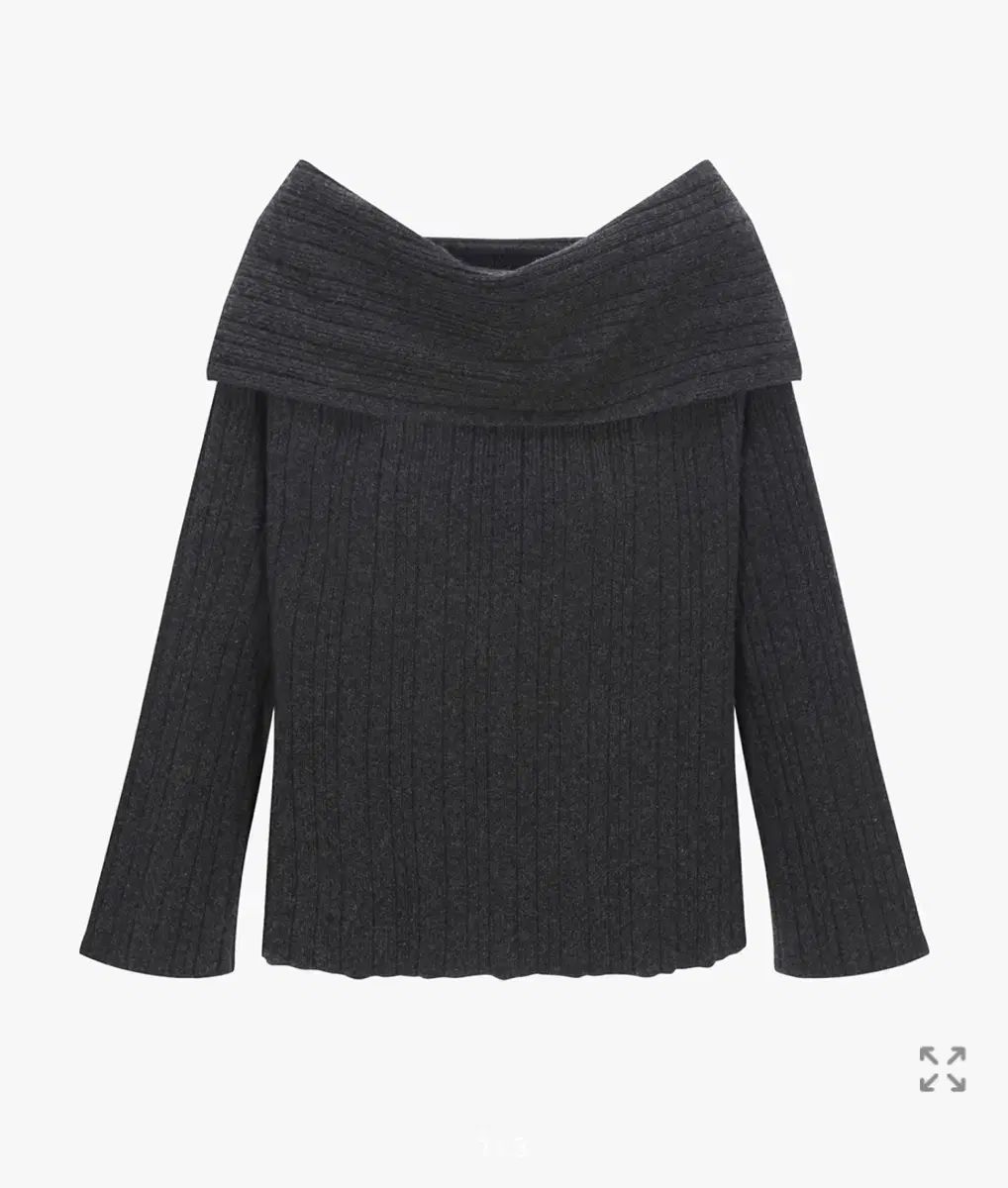 EBM オフショルダーニット ダークグレー Free! サイズ