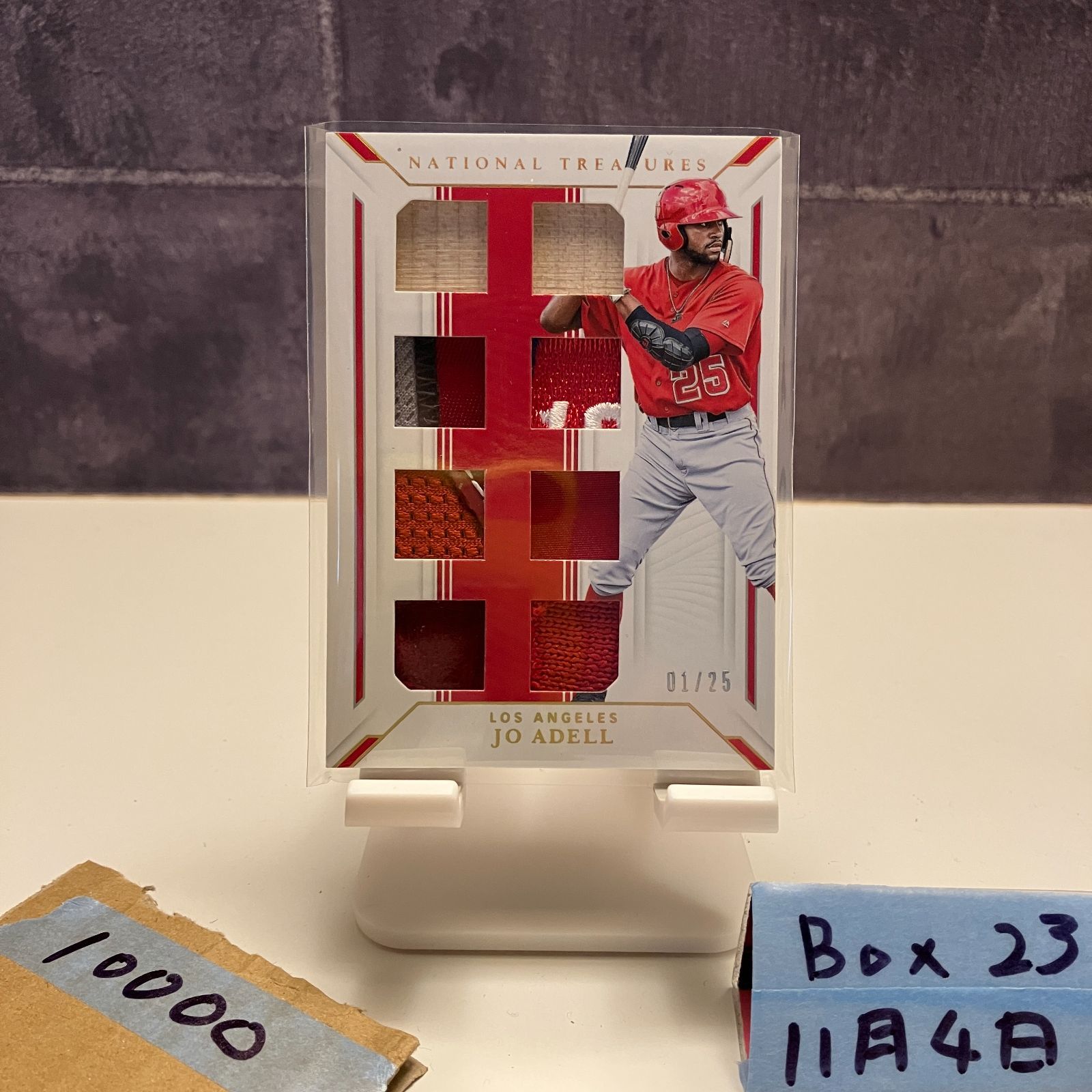 2019 Panini National Treasures Jo Adell 01 25 Los Angeles Angels ジャージ ファーストナンバー First Number カード