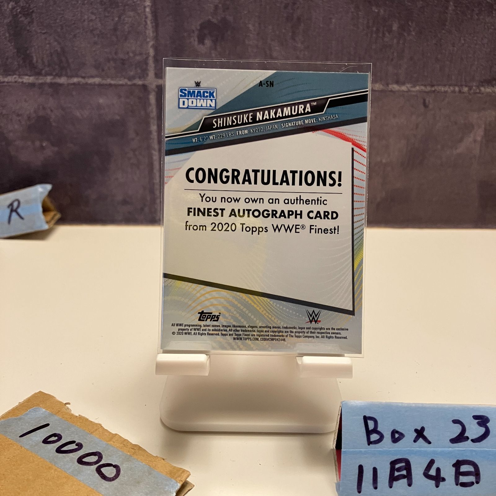 2020 Topps 中邑真輔 Shinsuke Nakamura 33/99 直筆サインカード WWE