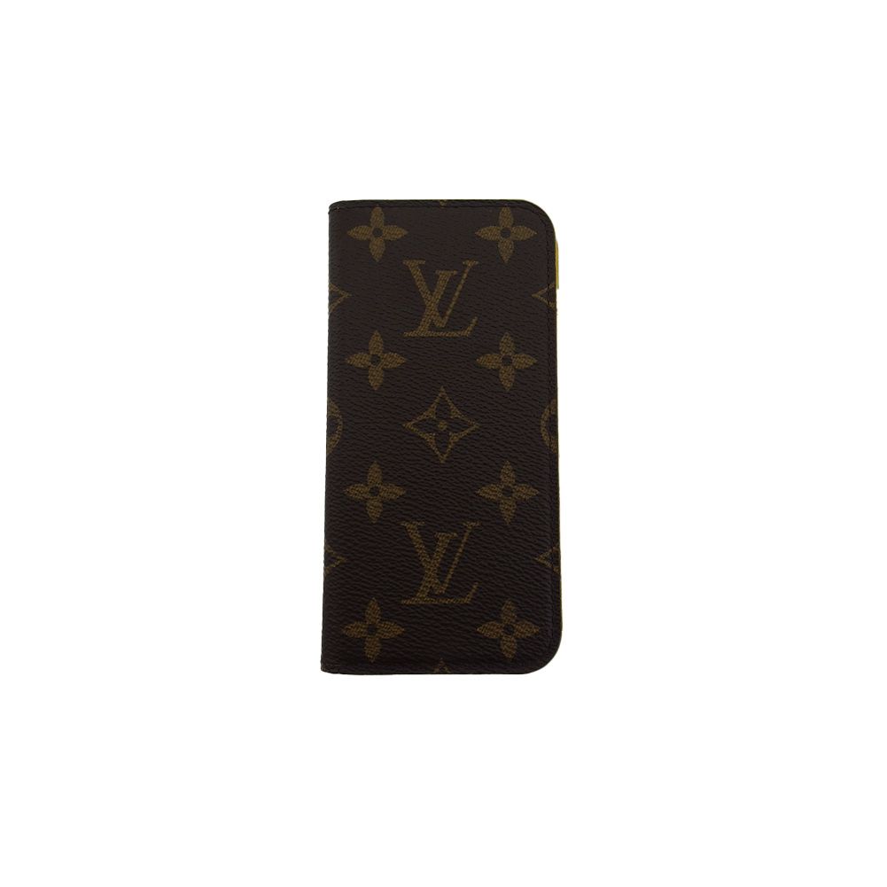 【最大30％OFF】ルイ・ヴィトン LOUIS VUITTON iPhoneケース モノグラム フォリオ ブラウン ベージュ イエロー レディース 中古