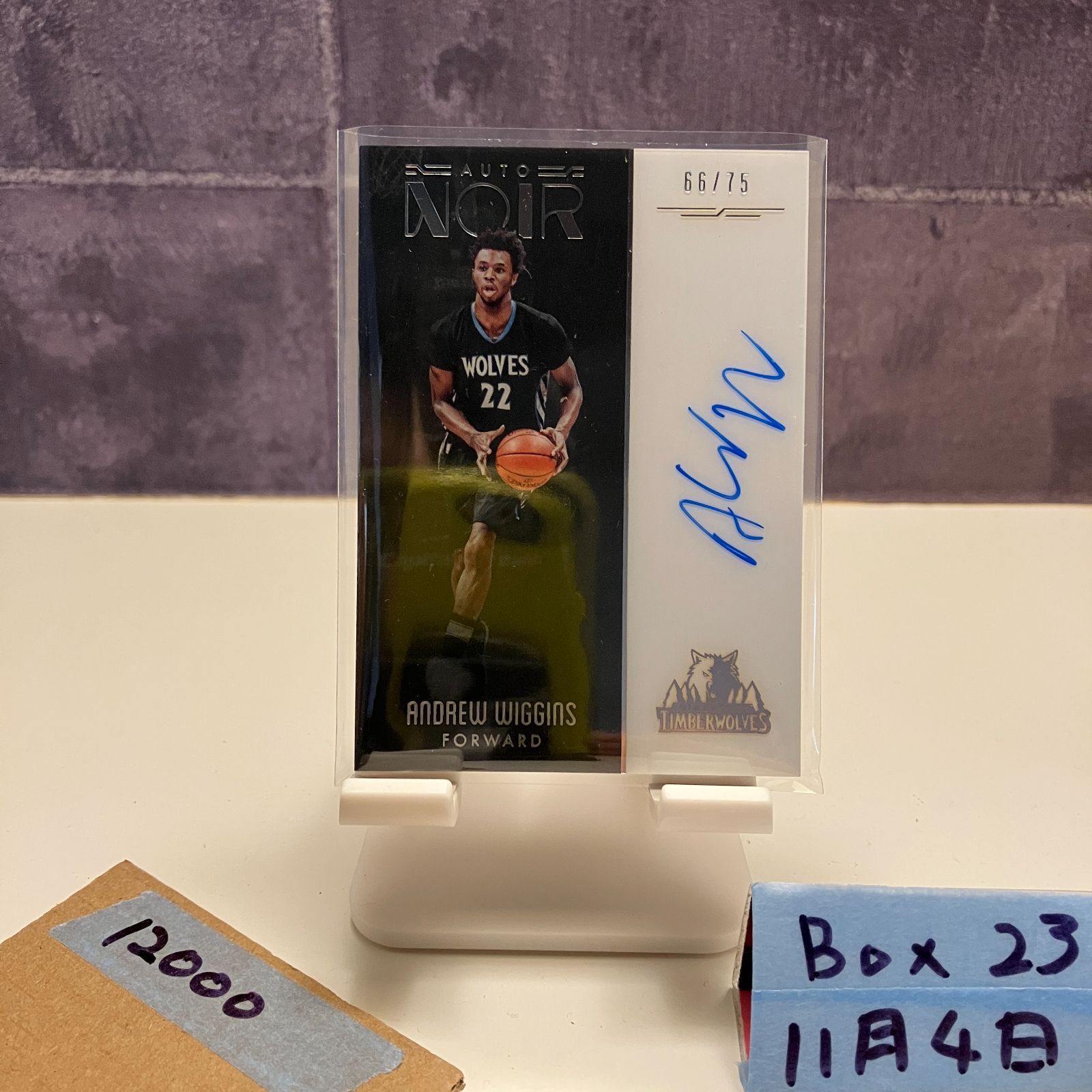 2016-17 Panini Andrew Wiggins 66/75 直筆サインカード Minnesota
