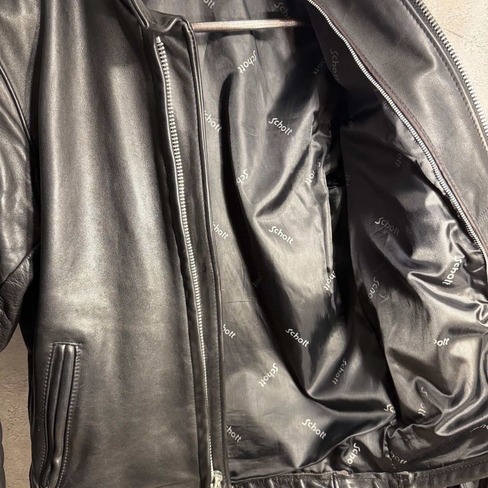 Schott ショット シングルライダース レザージャケット 36 ブラック