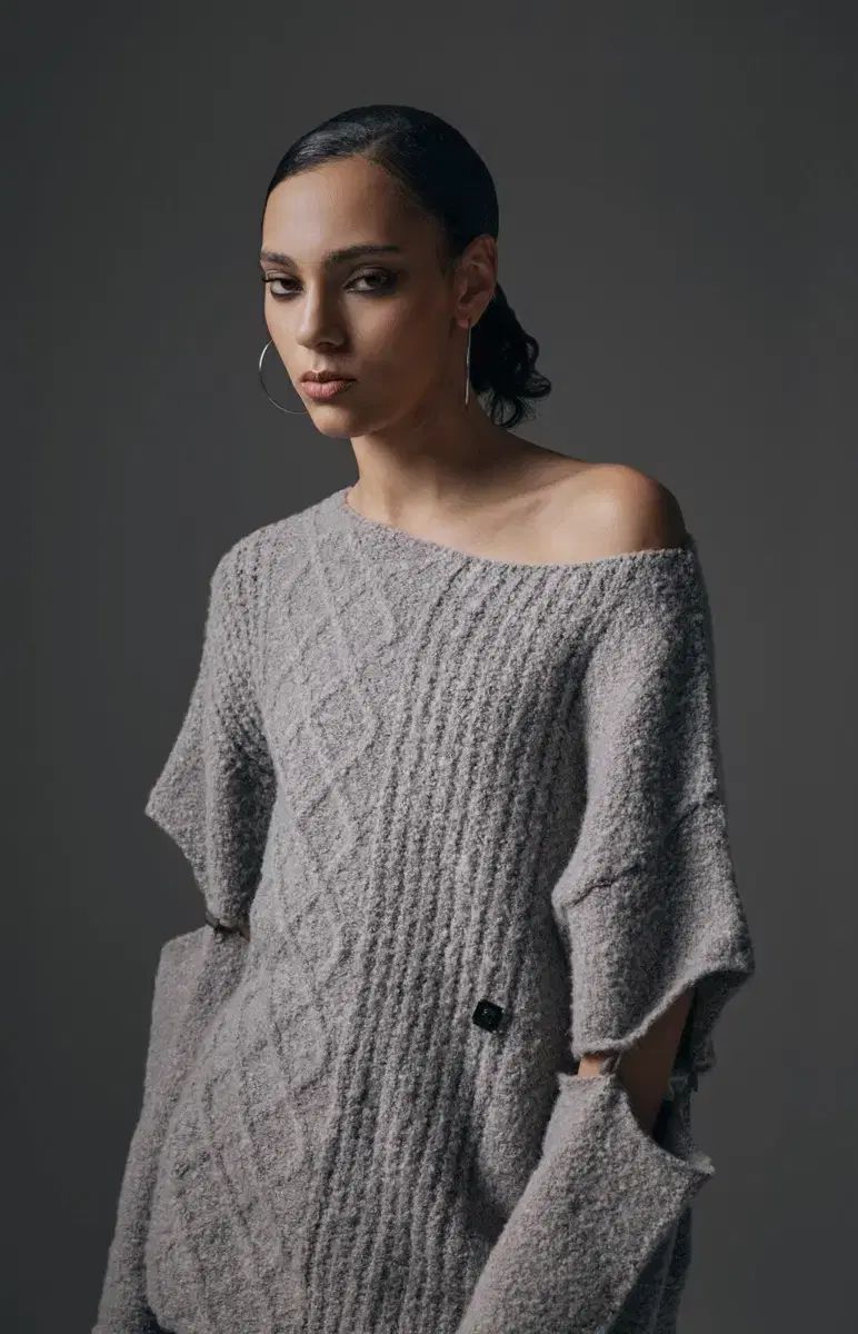 トリミングバード スリーブ ボートネック ニット