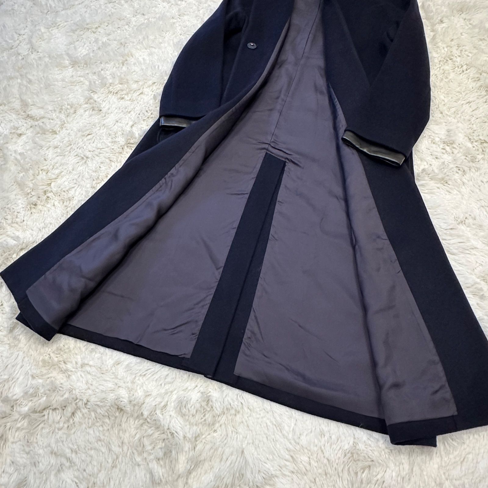 美品【theory luxe】SEEK WOOL MITCHELL ノーカラーコート 38 ウール