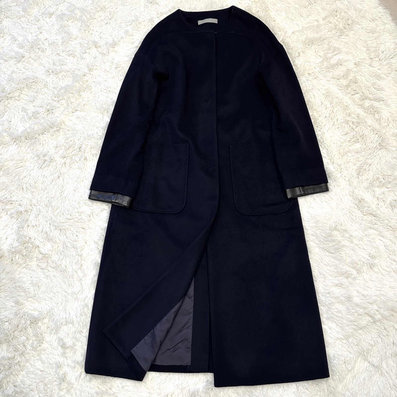 美品【theory luxe】SEEK WOOL MITCHELL ノーカラーコート 38 ウール