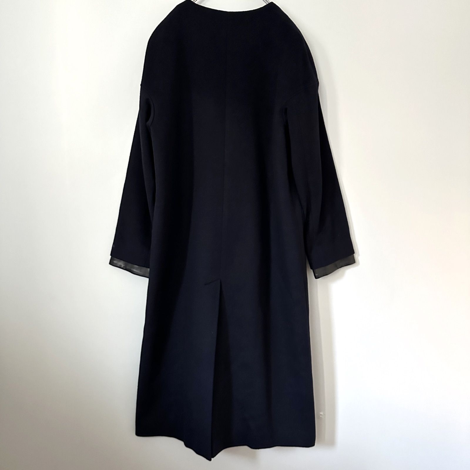 美品【theory luxe】SEEK WOOL MITCHELL ノーカラーコート 38 ウール