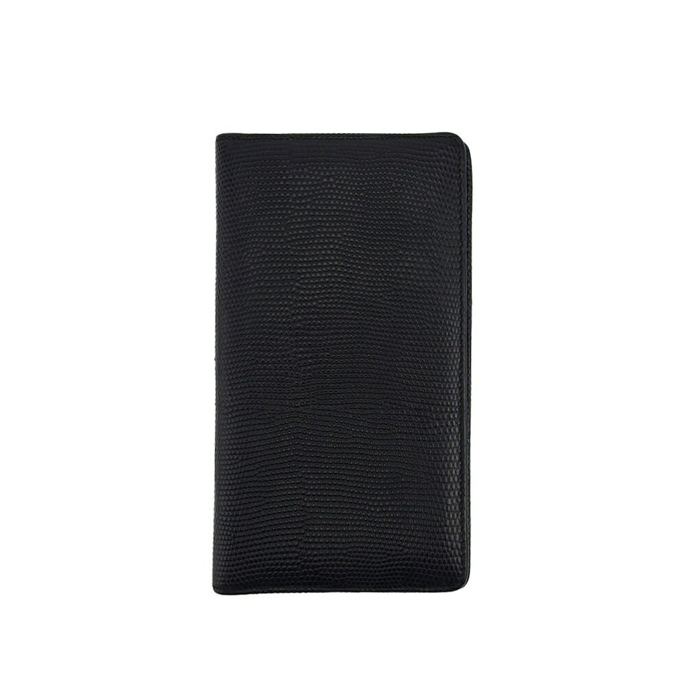 【最大30％OFF】サルヴァトーレフェラガモ Salvatore Ferragamo 手帳カバー リザード調 ブラック レディース 中古 14,382円