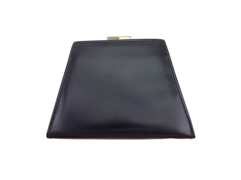 セリーヌ CELINE コインケース ロゴプレート がま口 ブラック ゴールド