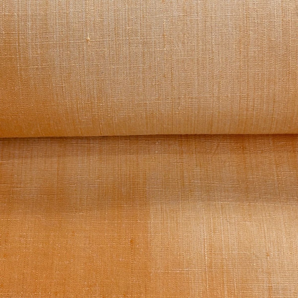  反物 秀品 紬 ぼかし柄 薄オレンジ 正絹 紬 着物反物