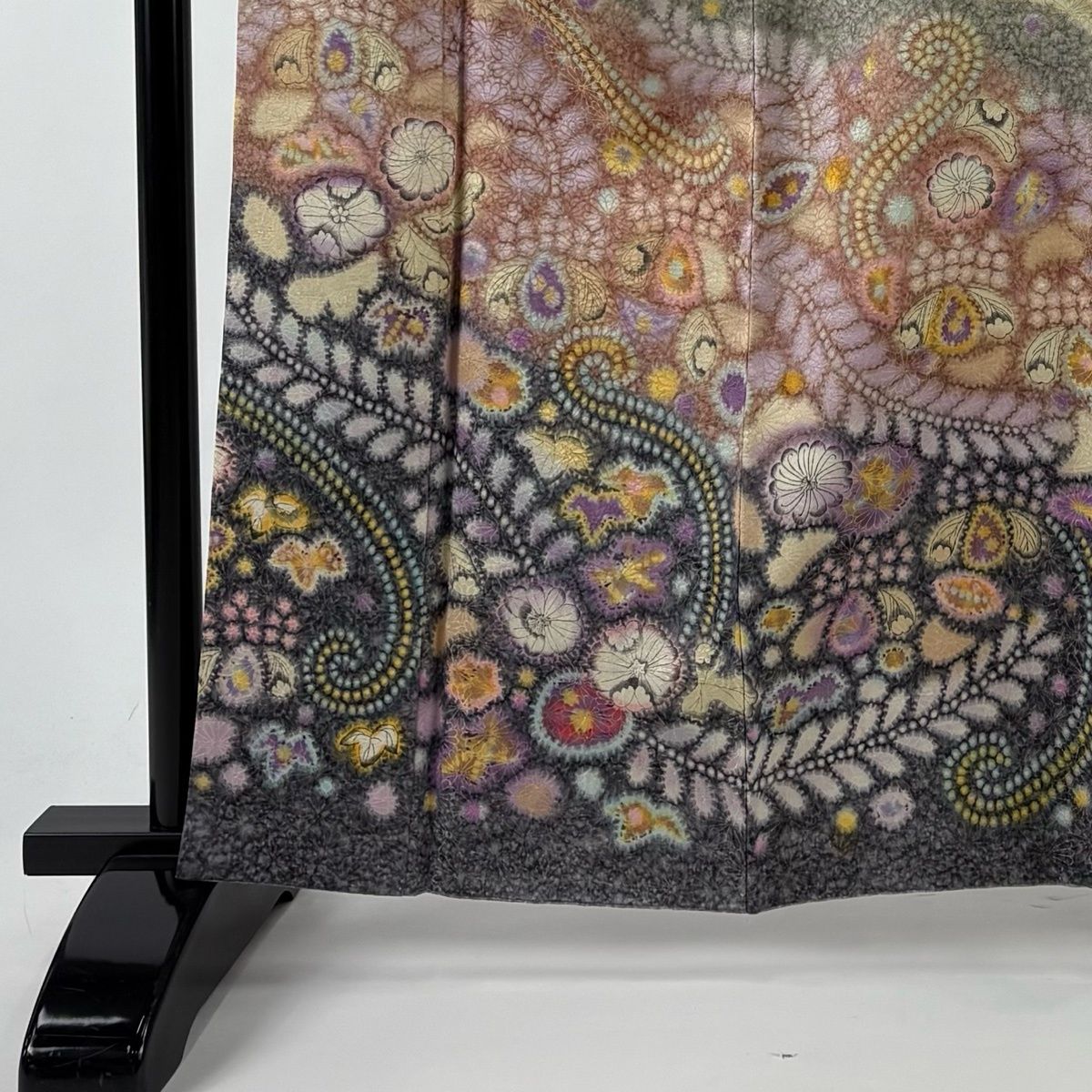 美品】 訪問着 身丈163cm 裄丈64.5cm M 袷 袋帯セット 落款 辻が花柄