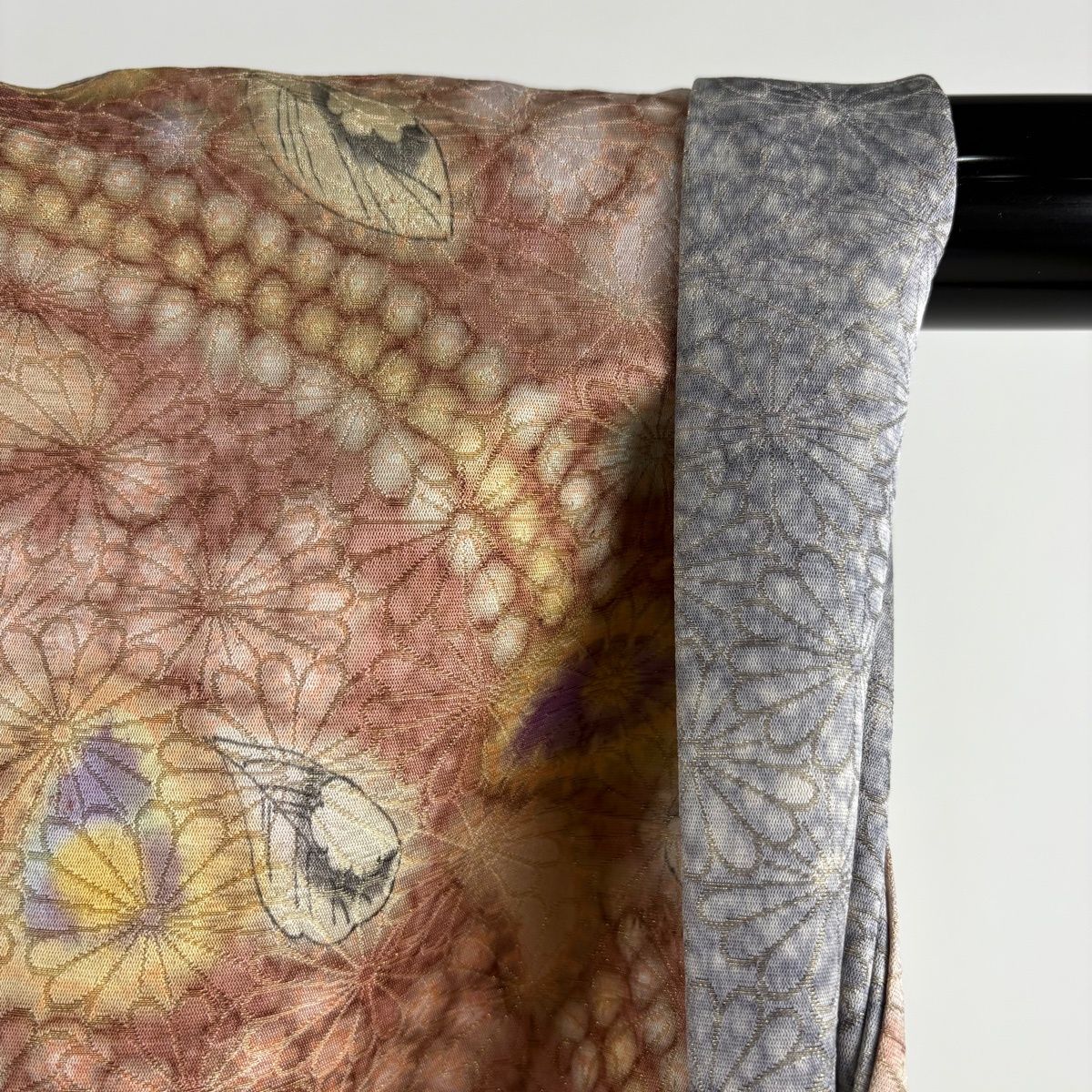 美品】 訪問着 身丈163cm 裄丈64.5cm M 袷 袋帯セット 落款 辻が花柄