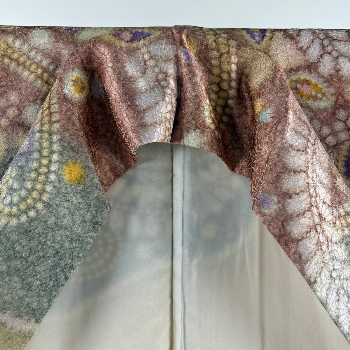 美品】 訪問着 身丈163cm 裄丈64.5cm M 袷 袋帯セット 落款 辻が花柄