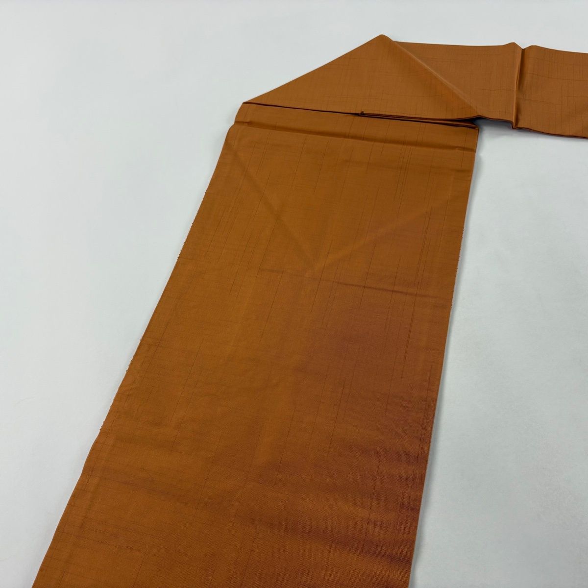  名古屋帯 秀品 麻の葉 青海波 刺し子刺繍 オレンジ 正絹 名古屋帯 帯