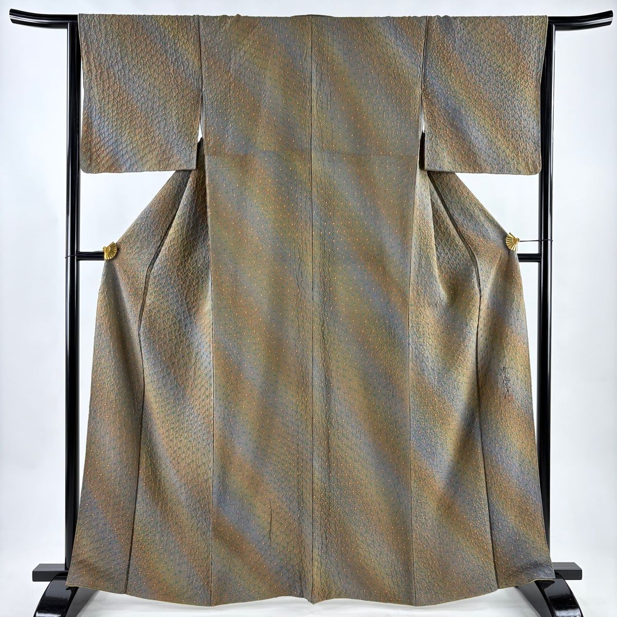 単衣 「斉藤三才」作 お茶事に最適 色無地・小紋（正絹）未使用＜M1036＞ 単衣 「斉藤三才」作 お茶事に最適 色無地・小紋（正絹）未使用＜M1036＞