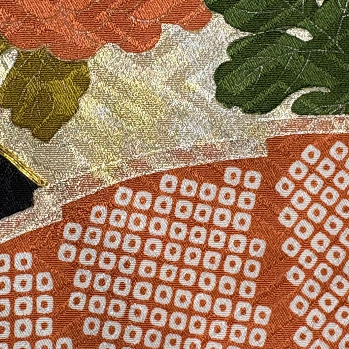  振袖 身丈160 cm 裄丈64 M 袷 鈴乃屋 檜扇 菊 金糸 金銀彩 黒 正絹 振袖 着物