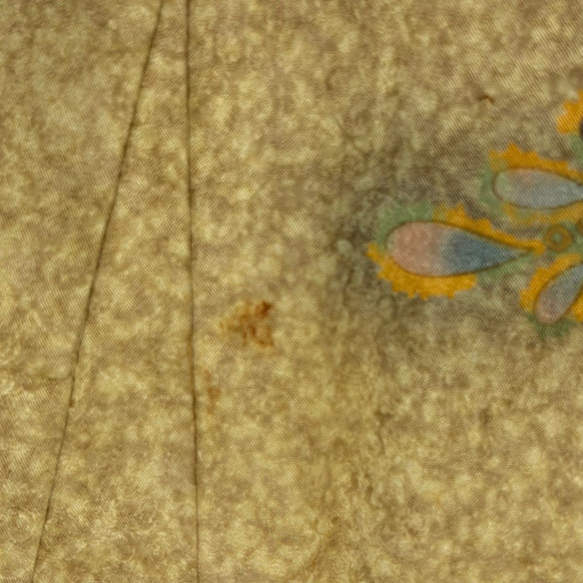  訪問着 身丈163.5 cm 裄丈67 M 袷 辻が花柄 金銀彩 螺鈿 薄黄 正絹 訪問着 付け下げ 着物