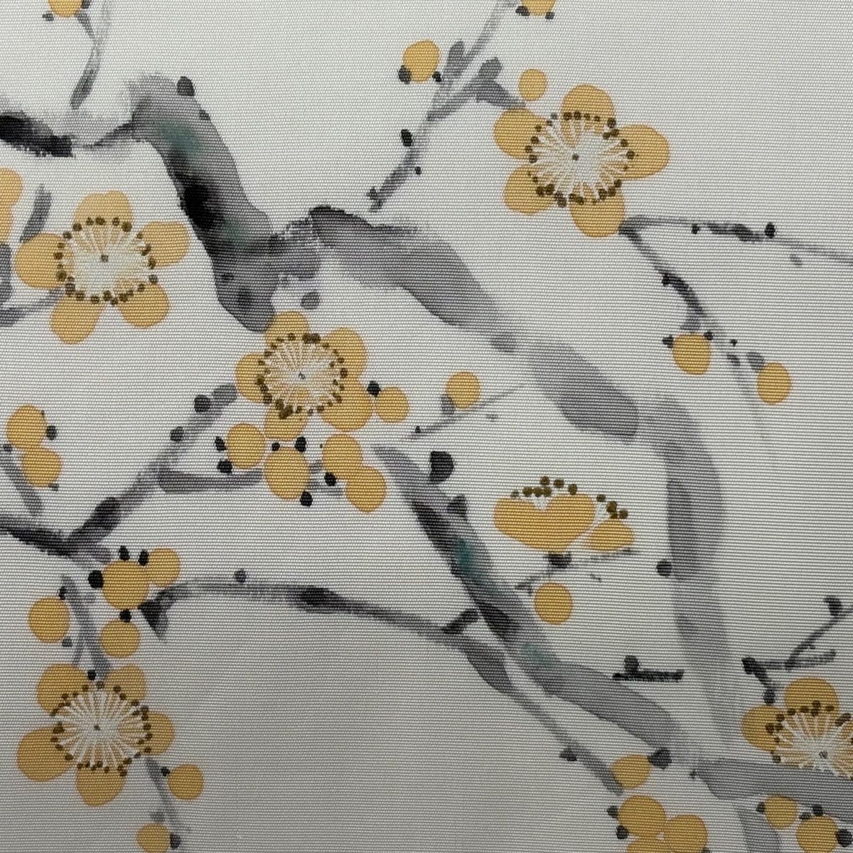 名古屋帯 秀品 落款 山科春宣 枝梅 クリーム 正絹