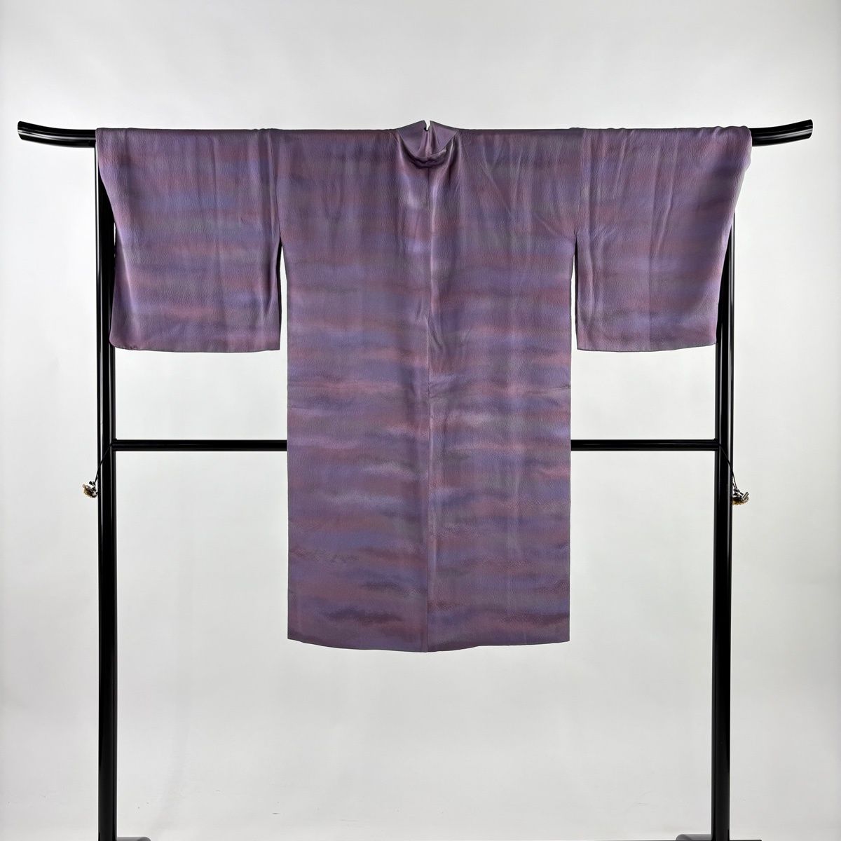 道中着 身丈107 cm 裄丈72 L 和装コート 着物衿 霞 ぼかし 紫 正絹
