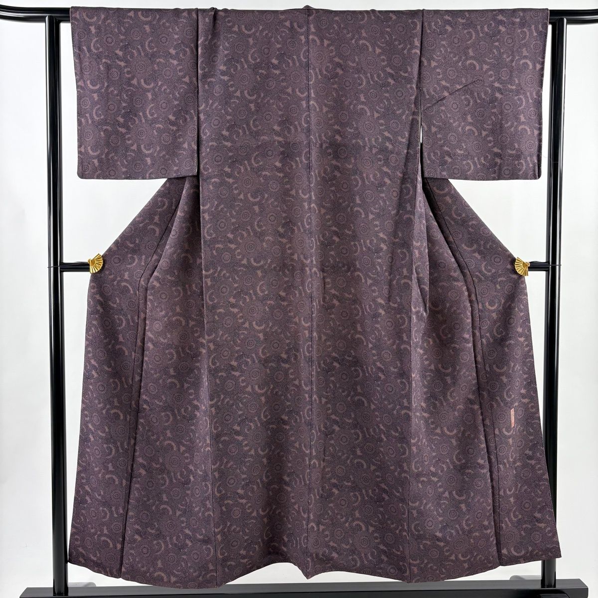 江戸小紋 身丈152 cm 裄丈64.5 M 袷 人間国宝 中村勇二郎 落款 古代菊 紫 正絹