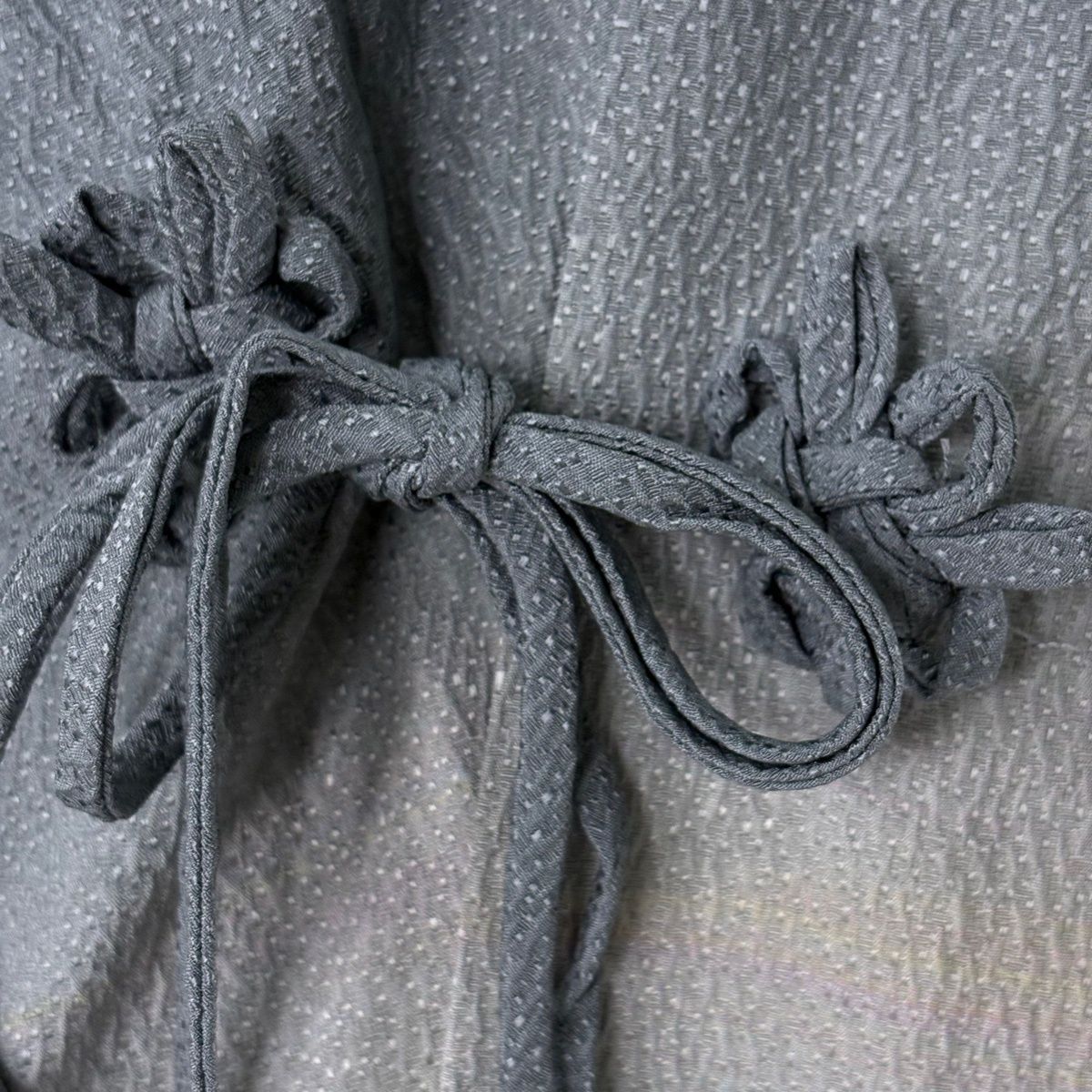  道中着 身丈132.5 cm 裄丈69.5 L 和装コート 霞 ぼかし 青灰色 正絹 羽織 着物 浴衣