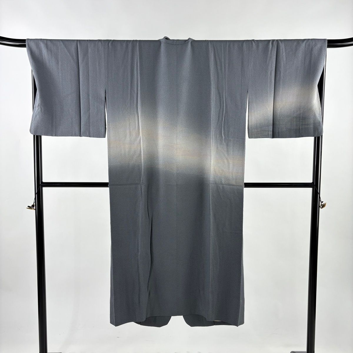 道中着 身丈132 5 cm 裄丈69 L 和装コート 霞 ぼかし 青灰色 正絹