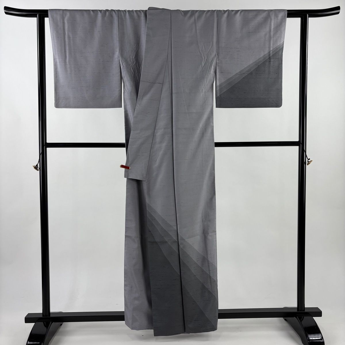 付下げ 身丈158 5 cm 裄丈66 M 袷 牛首紬地 落款 幾何学模様 灰紫 正絹 今季注目 訪問着 付け下げ 