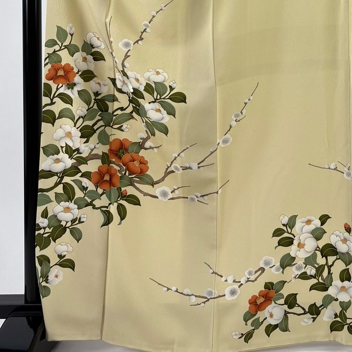 正絹 単衣 付下 花井幸子 未使用品 訪問着 身丈166cm 裄丈67.5cm L 袷 花井幸子 やまと 落款 椿 枝梅 金糸