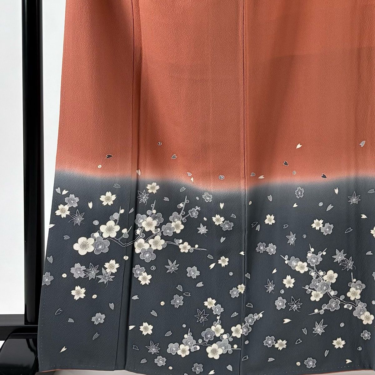 訪問着 身丈164cm 裄丈67cm M 袷 中村乃武夫 落款 枝梅 桜 金彩