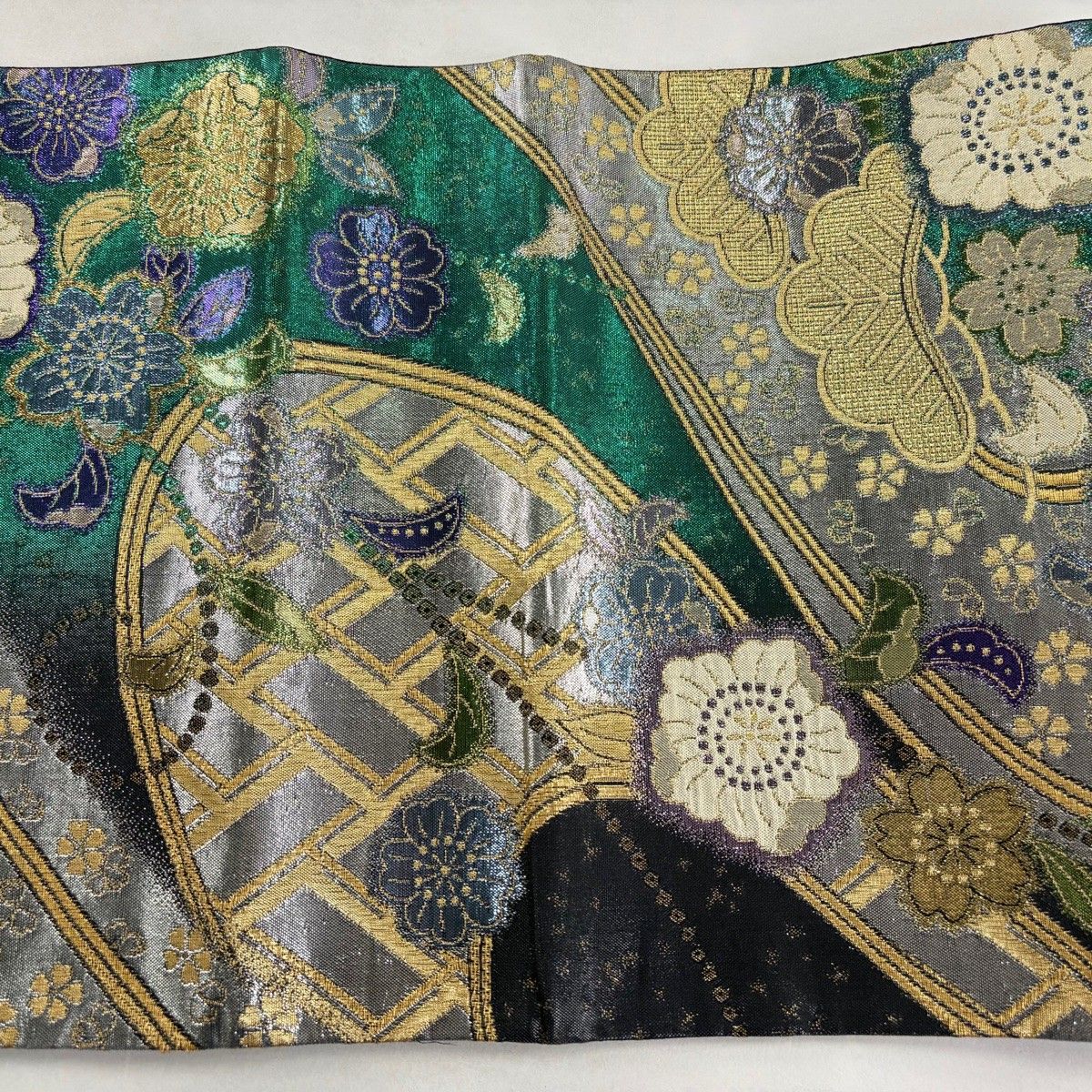 袋帯 秀品 辻が花柄 流水 箔 金糸 緑 六通 正絹 【中古】 - メルカリ