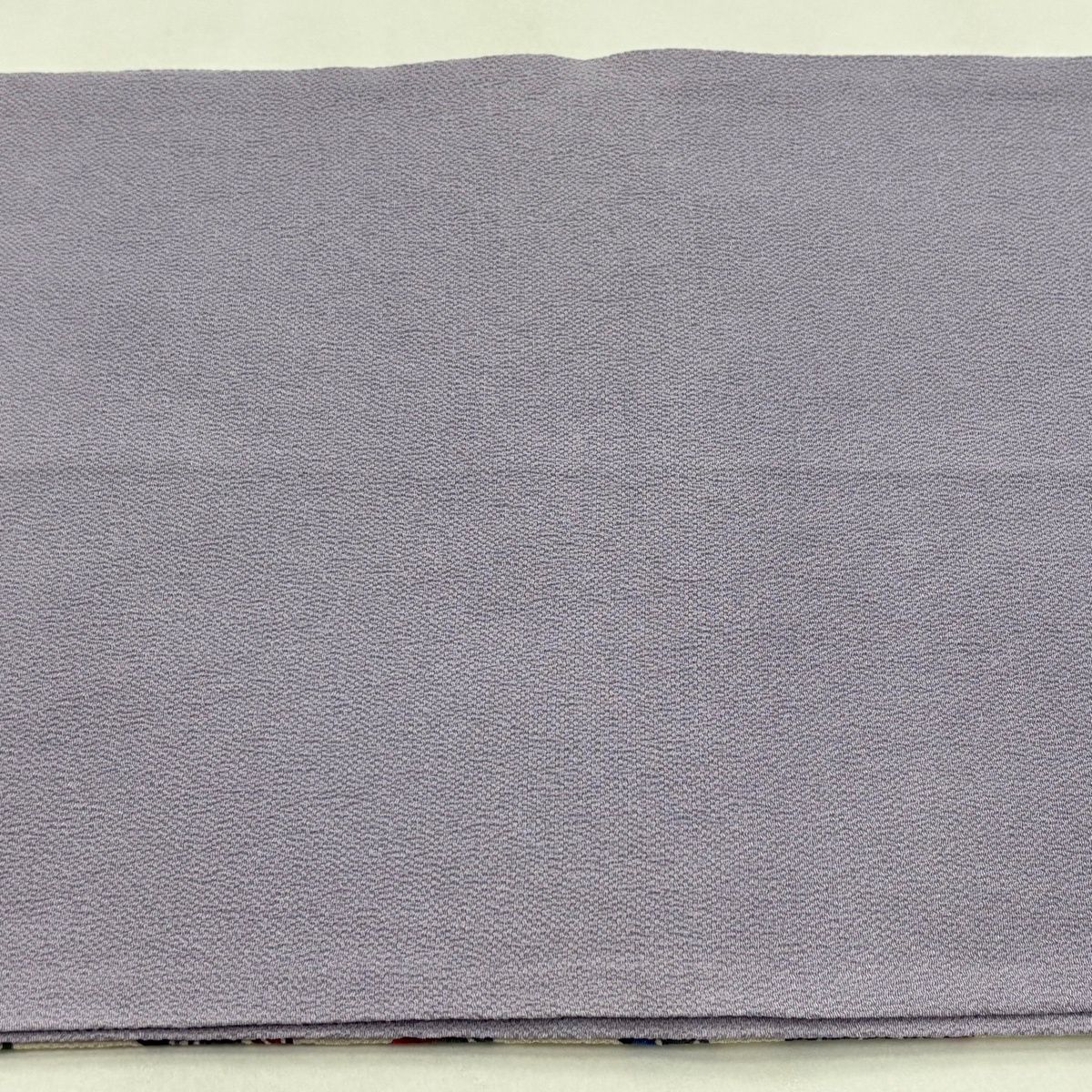  開き名古屋帯 落款 剣持晃玄 型絵染 江戸型絵草木染 山なみ 梅竹 縮緬 クリーム 正絹 名古屋帯 帯