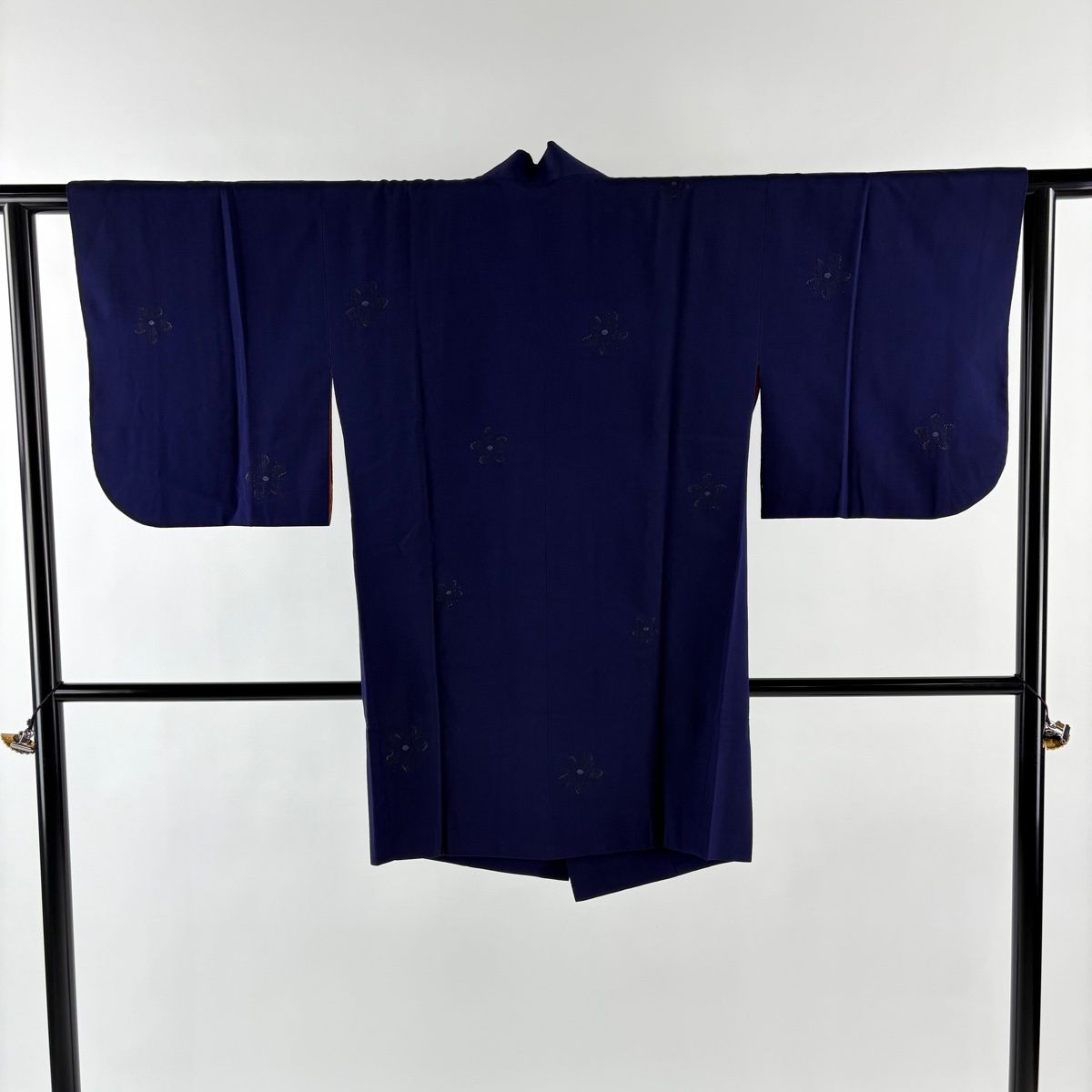 道行 身丈89 5 cm 裄丈60 S 和装コート 花 銀糸 青紫 正絹 秀品