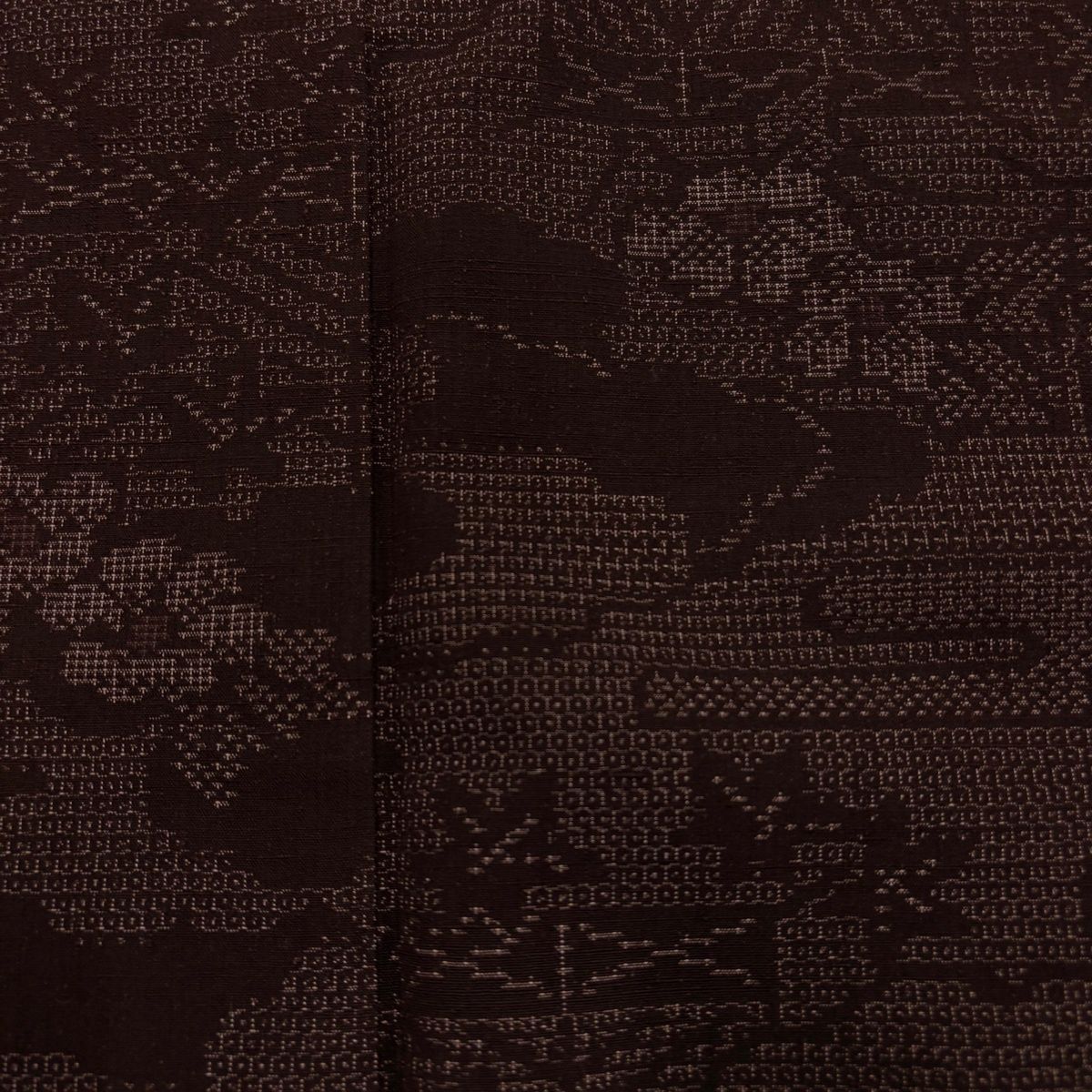  紬 身丈163 cm 裄丈64 5 M 袷 証紙 雲文 草花 焦茶色 正絹 秀品 紬 着物