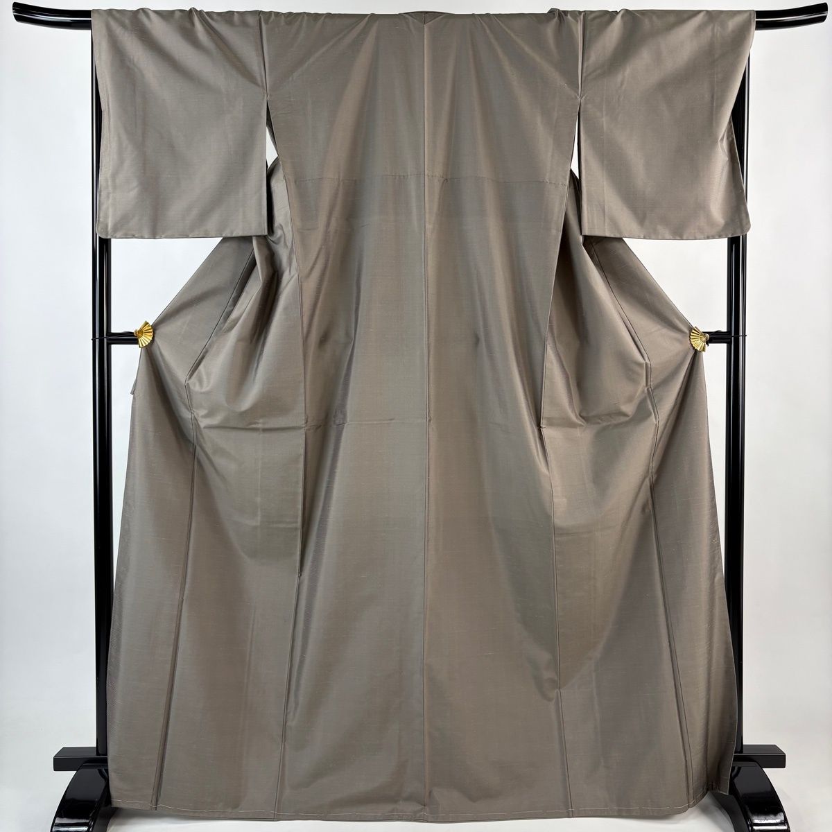 大島紬 身丈169.5 cm 裄丈68 L 袷 証紙 灰茶 正絹 秀品