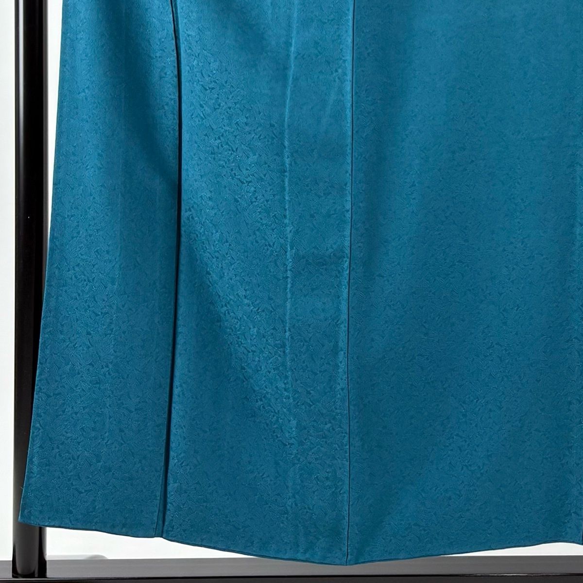 色無地 身丈153.5cm 裄丈62cm S 袷 地紋 青緑 正絹 秀品 【中古