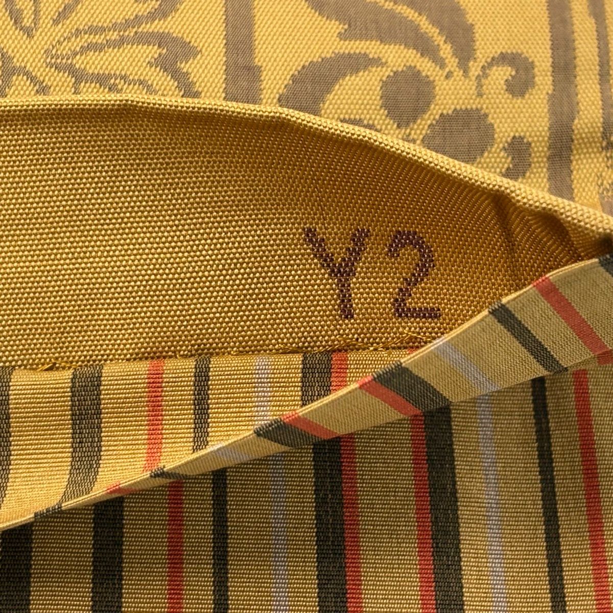 未使用品 袋帯 ムガシルク リバーシブル 生成り 黄土色 全通柄 4m42cm 未使用品 袋帯 ムガシルク リバーシブル 生成り 黄土色 全通柄 4m42cm