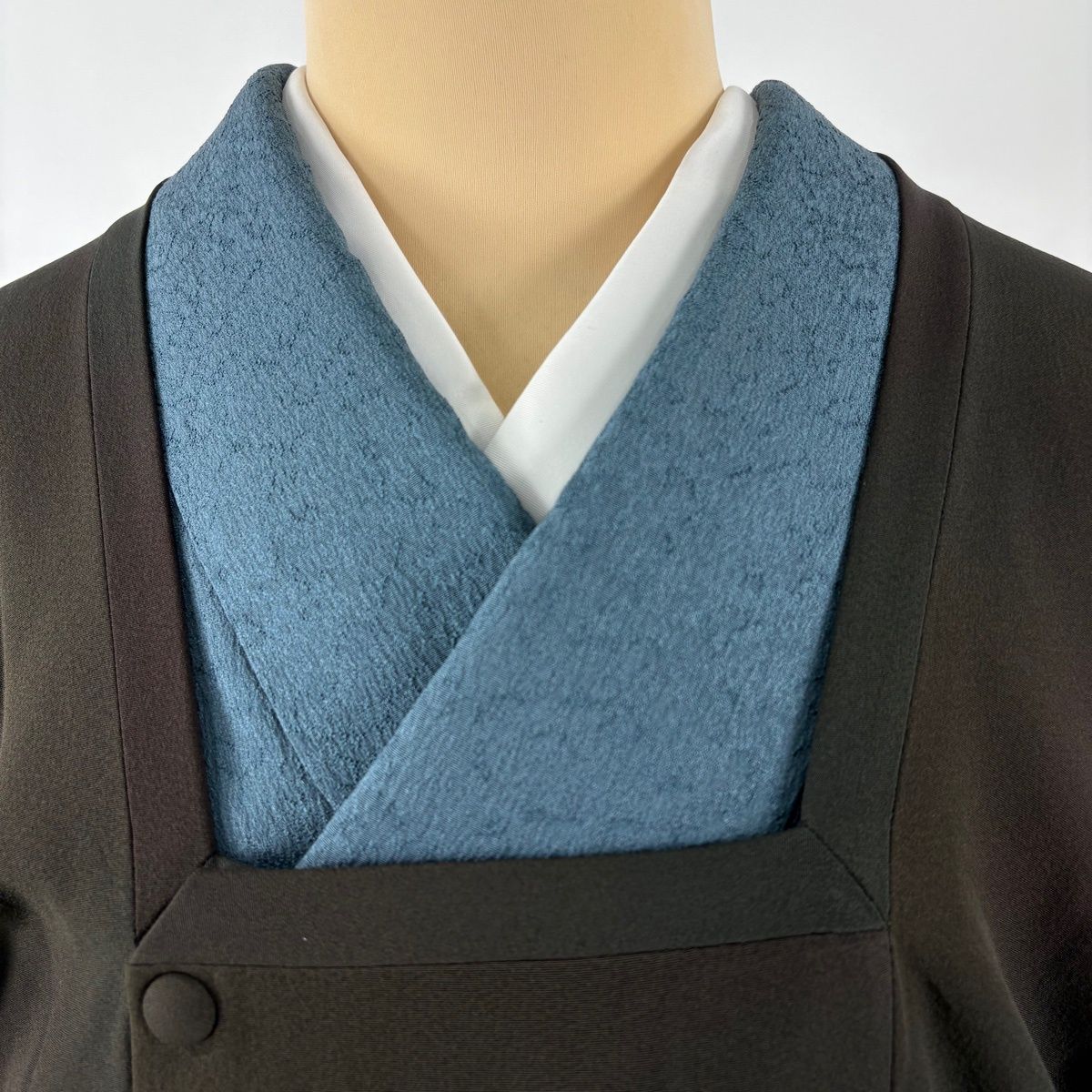  道行 身丈102.5 cm 裄丈66 M 和装コート 角衿 ぼかし柄 焦茶色 正絹 秀品 羽織 着物 浴衣