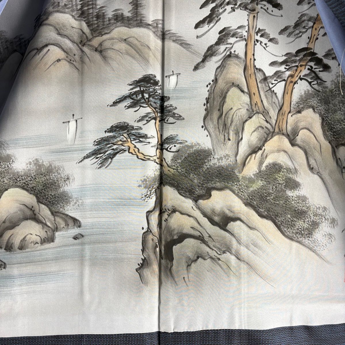  男着物 身丈102 cm 裄丈75 5 L 羽織 大島紬地 証紙 亀甲絣 紺色 正絹 秀品 着物 着物 浴衣