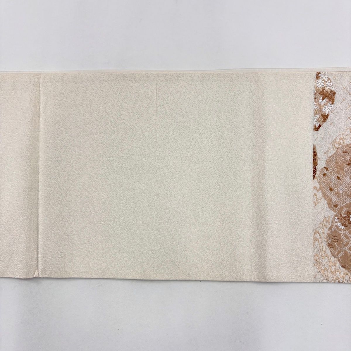 袋帯 秀品 柿渋染 菊 枝葉 刺繍 クリーム 六通 正絹 【中古】 - メルカリ