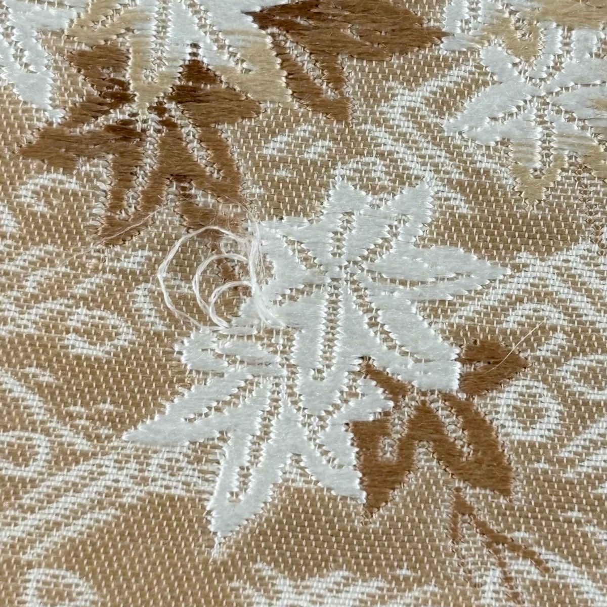 袋帯 秀品 柿渋染 菊 枝葉 刺繍 クリーム 六通 正絹 【中古】 - メルカリ