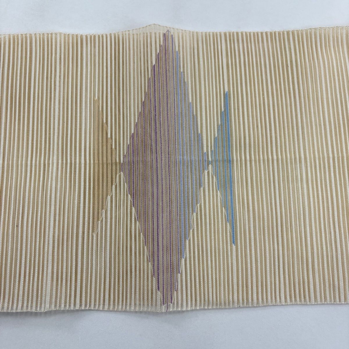 正絹 夏の絽の松葉仕立ての名古屋帯【葉模様】No2821￼ 正絹 夏の絽の