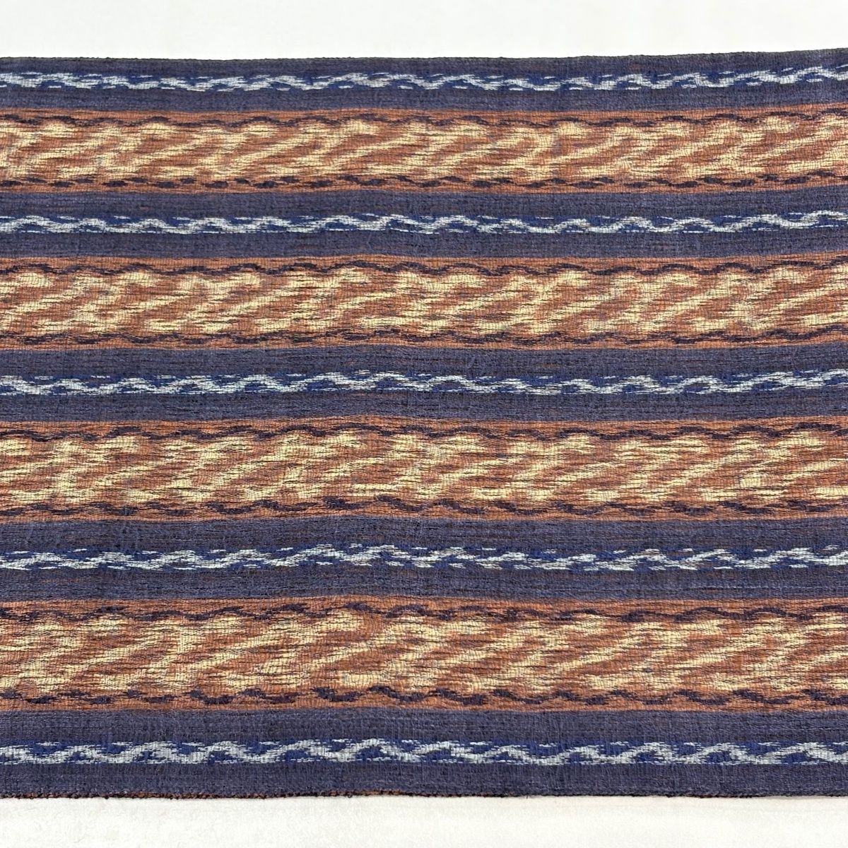 美品】 袋帯 秀品 縞 幾何学模様 茶紫 全通 正絹 【中古】 - メルカリ