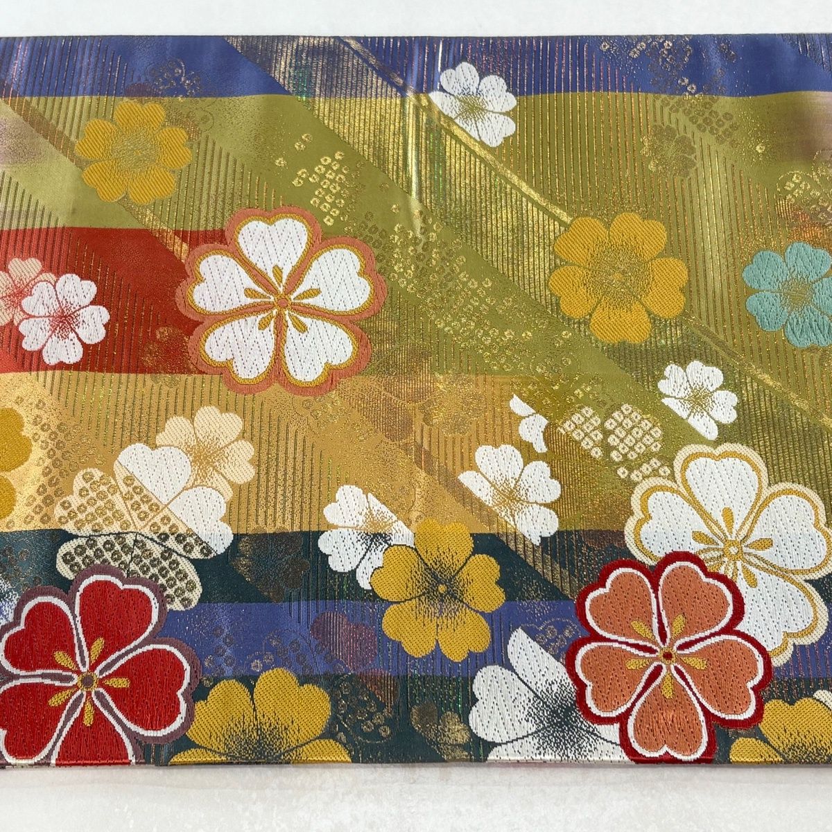 袋帯 秀品 桜 唐織 箔 抹茶色 全通 正絹 【中古】 - メルカリ
