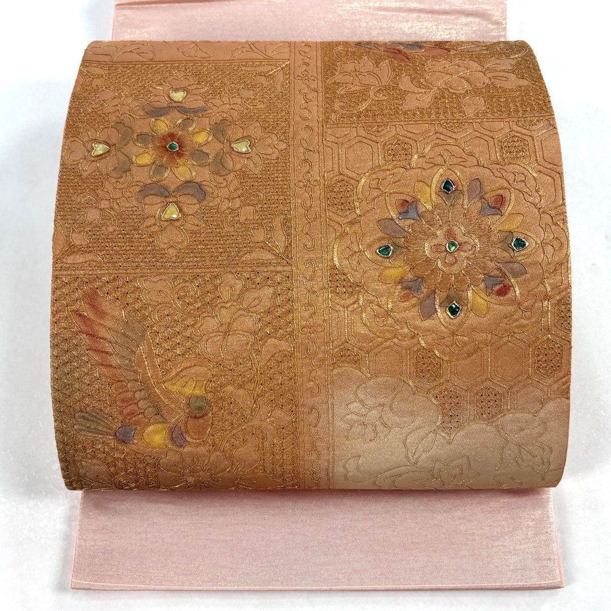 帯2本　新春SALE 太鼓柄袋帯　大名行列　未使用　中古髭紬白地にピンクの花柄帯 楽天市場】袋帯の通販