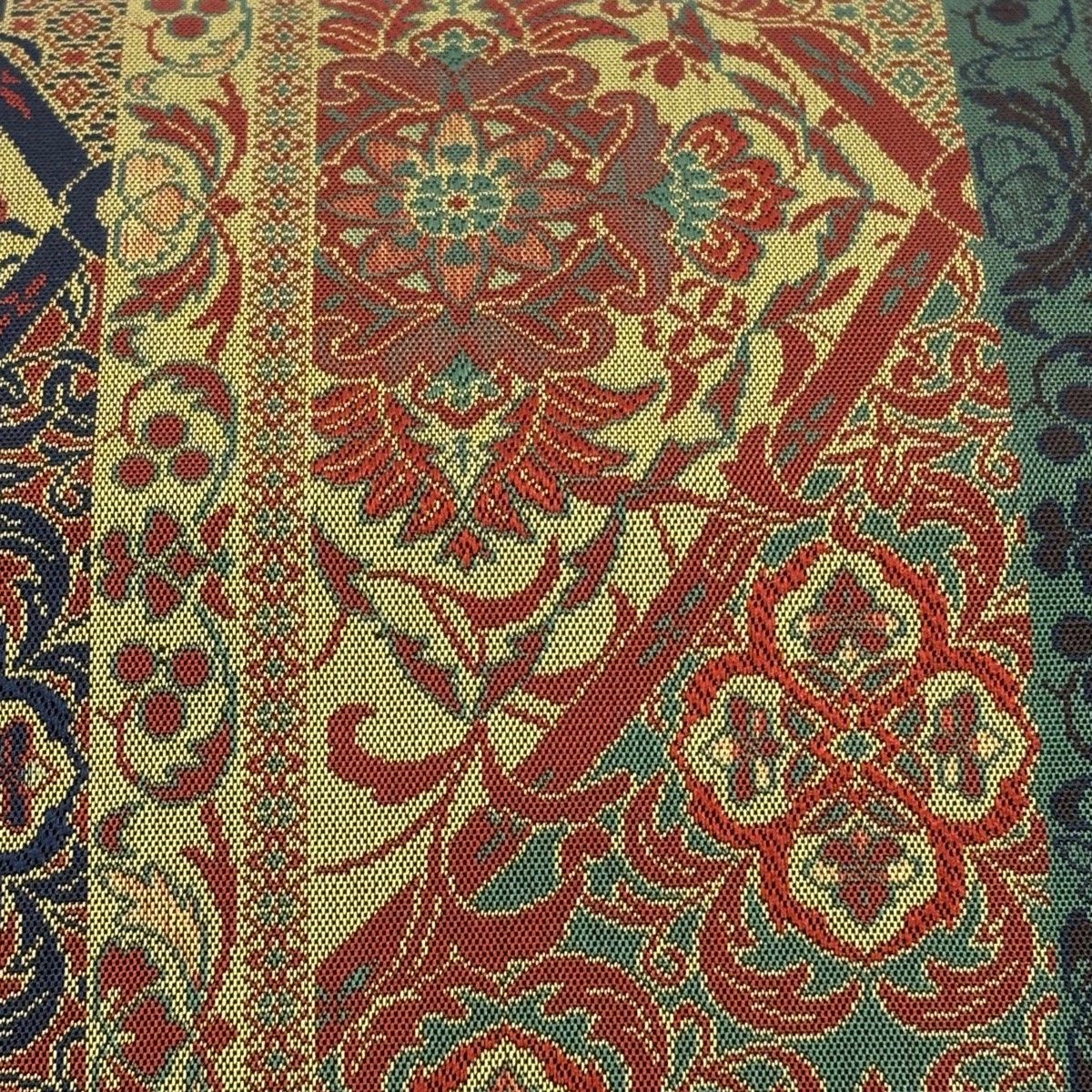 名古屋帯 秀品 華文 草花 黄土色 正絹