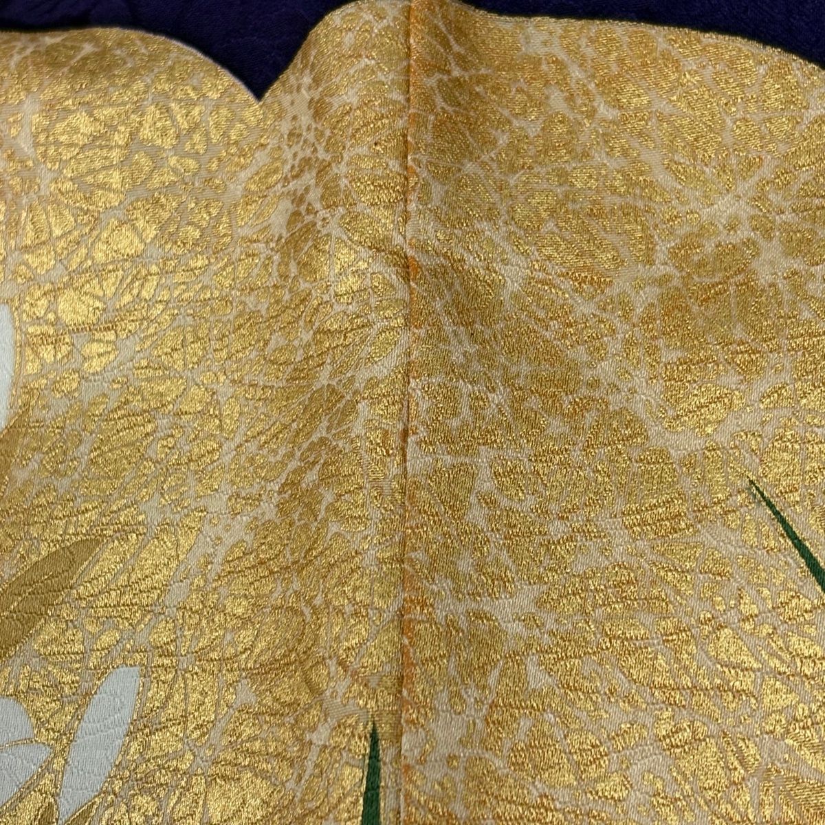 振袖 身丈157 cm 裄丈65 5 M 袷 牡丹 菊 金彩 濃紫 正絹 秀品 振袖 着物