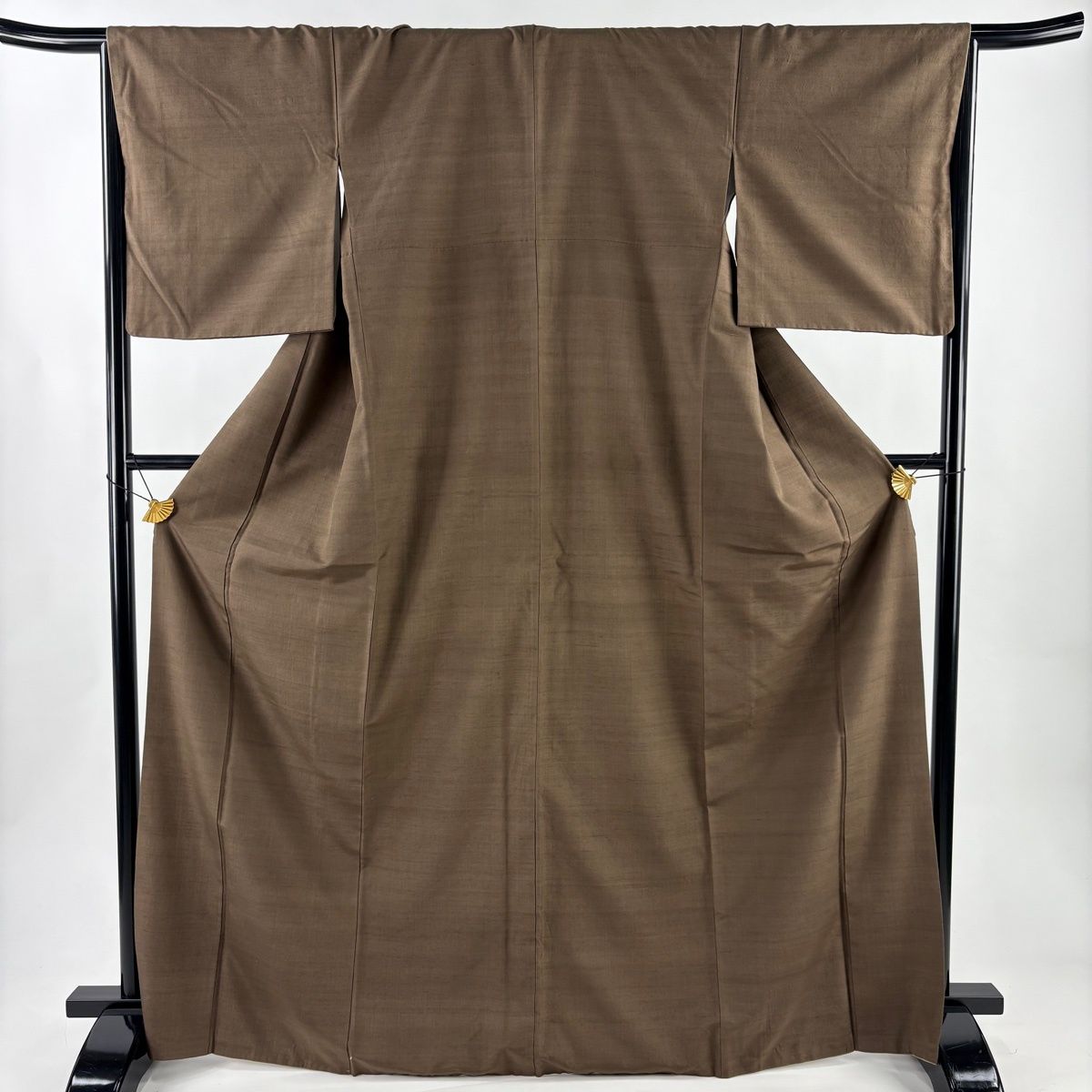紬 身丈168.5 cm 裄丈66.5 M 袷 証紙 茶色 正絹 秀品