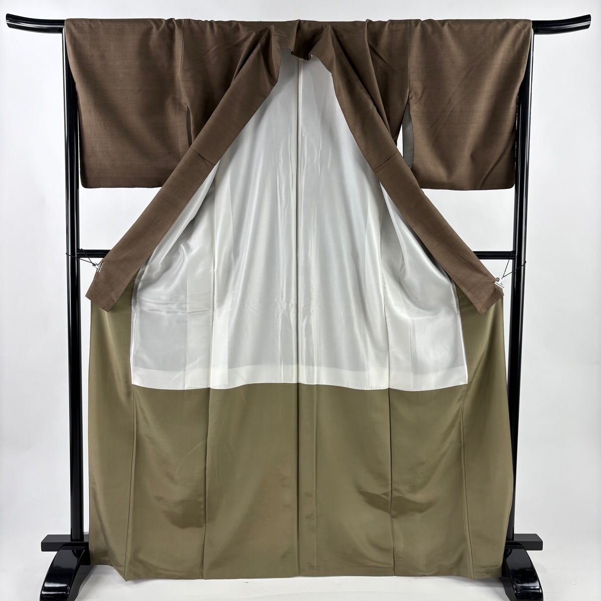  紬 身丈168 5 cm 裄丈66 M 袷 証紙 茶色 正絹 秀品 紬 着物