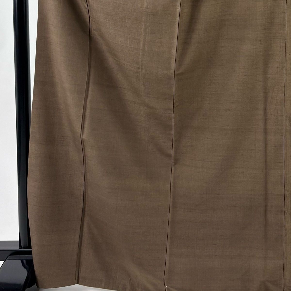 紬 身丈168.5 cm 裄丈66.5 M 袷 証紙 茶色 正絹 秀品