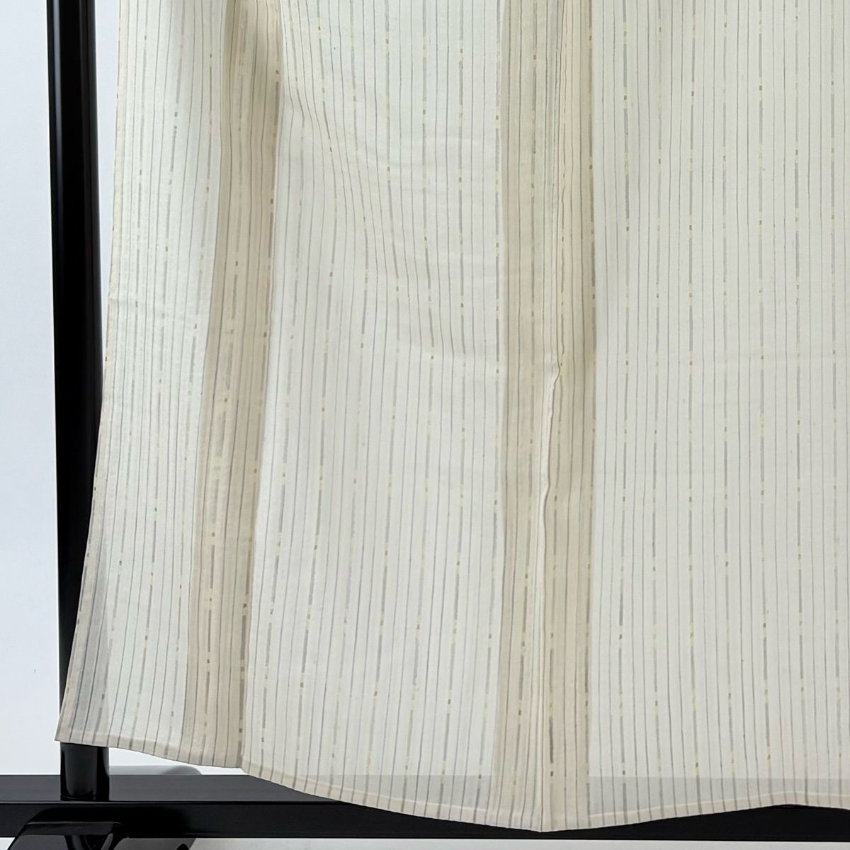 小紋 身丈158 cm 裄丈64.5 M 薄物 縦縞 ベージュ 正絹 秀品